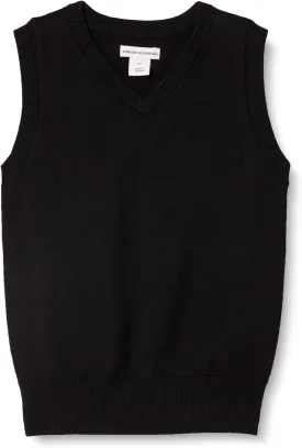 Amazon Essentials Boys and Toddlers' Uniform Cotton V-Neck Sweater Vest, Multipacks