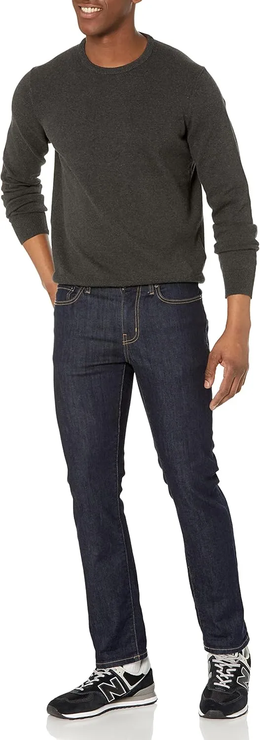 Amazon Essentials Men's Long-Sleeve Crewneck Sweater, 100% Cotton, Big & Tall Options Available