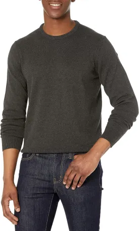 Amazon Essentials Men's Long-Sleeve Crewneck Sweater, 100% Cotton, Big & Tall Options Available