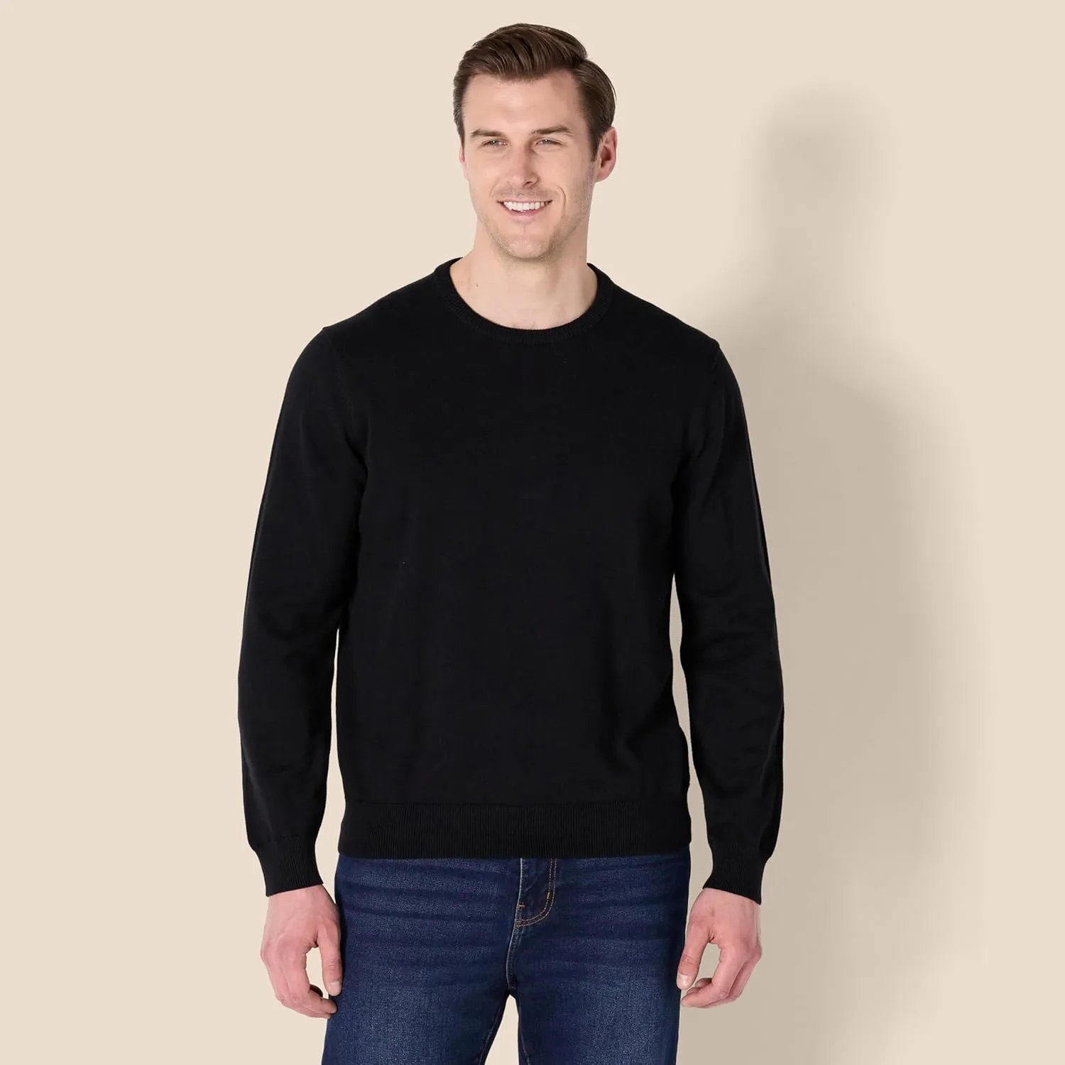 Amazon Essentials Men's Long-Sleeve Crewneck Sweater, 100% Cotton, Big & Tall Options Available