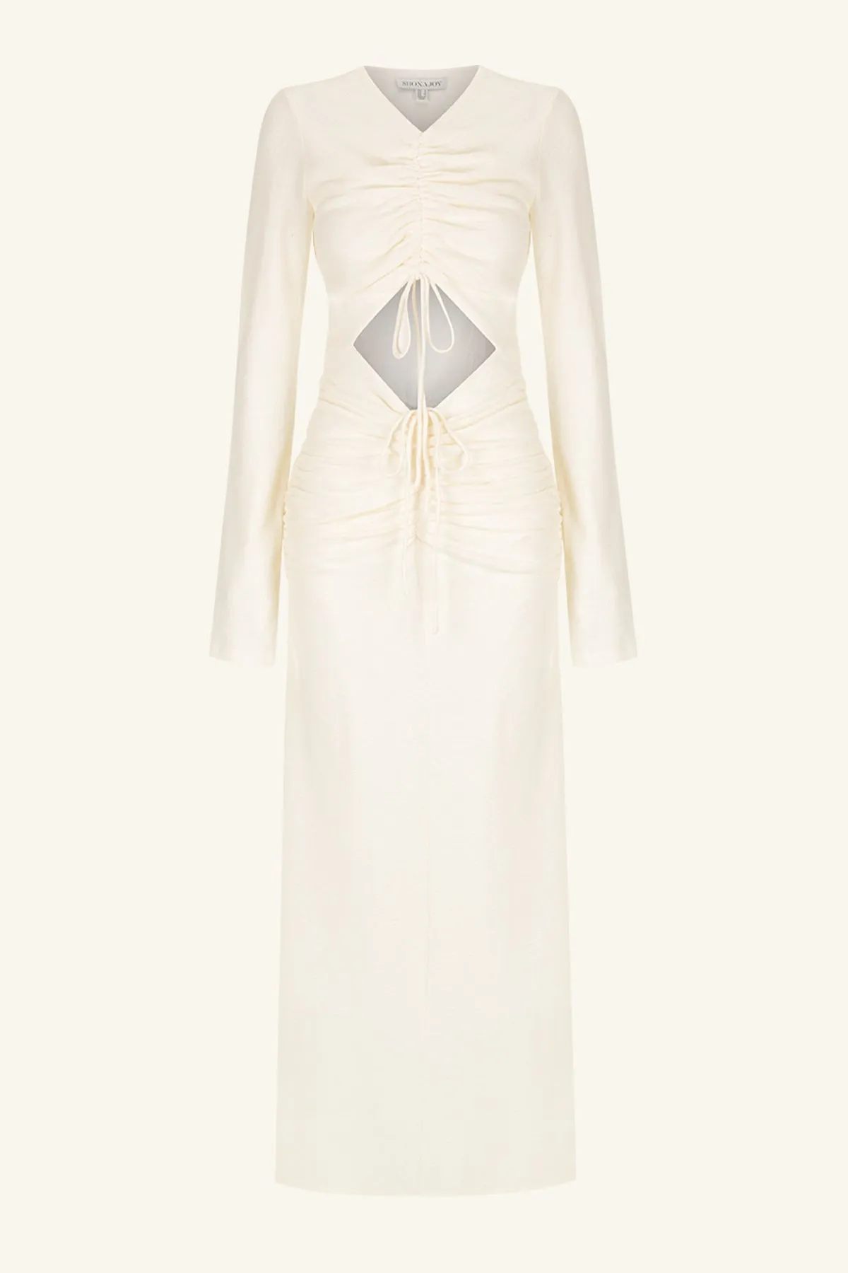 Rice Beau Drawstring Maxi Dress with Gathered Details