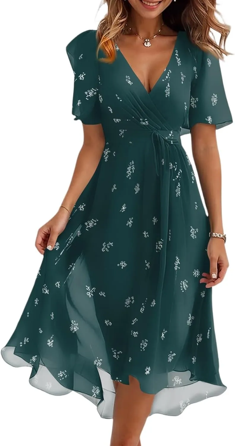 Boho Dress Resort Wear for Women 2025 Beach Dresses Wedding Guest Chiffon Garden Party Bridesmaid Dresses for Women