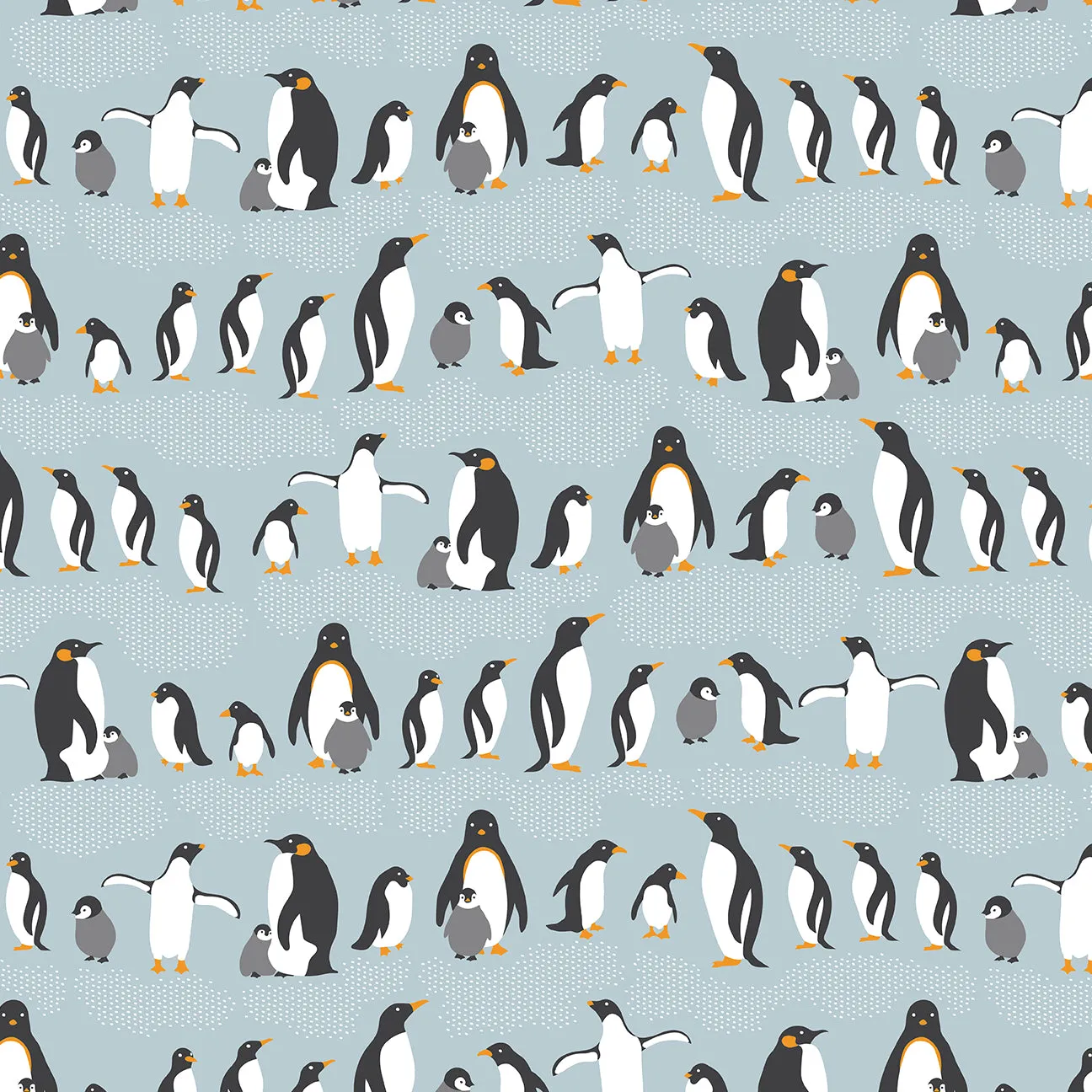 Cedar Baby Dress - Penguins Pale Blue