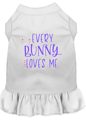 Every Bunny Loves Me Screen Print Dog Dress White Xxxl (20)