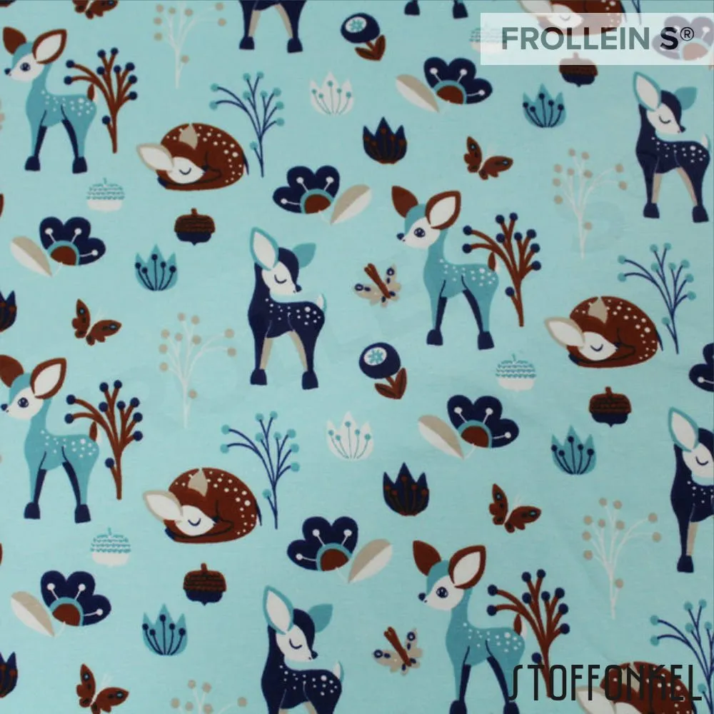 Fat Half - Organic Cotton Jersey - Fritzi Deer - Mint
