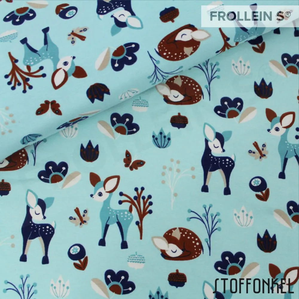 Fat Half - Organic Cotton Jersey - Fritzi Deer - Mint