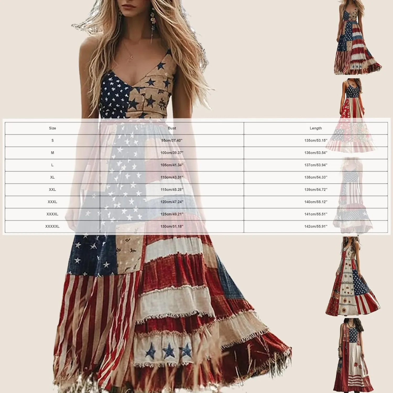 Independence Day Dress for Womens 4th of July American Flag Patchwork Stripes Sleeveless Waist Cinching Maxi Dresses