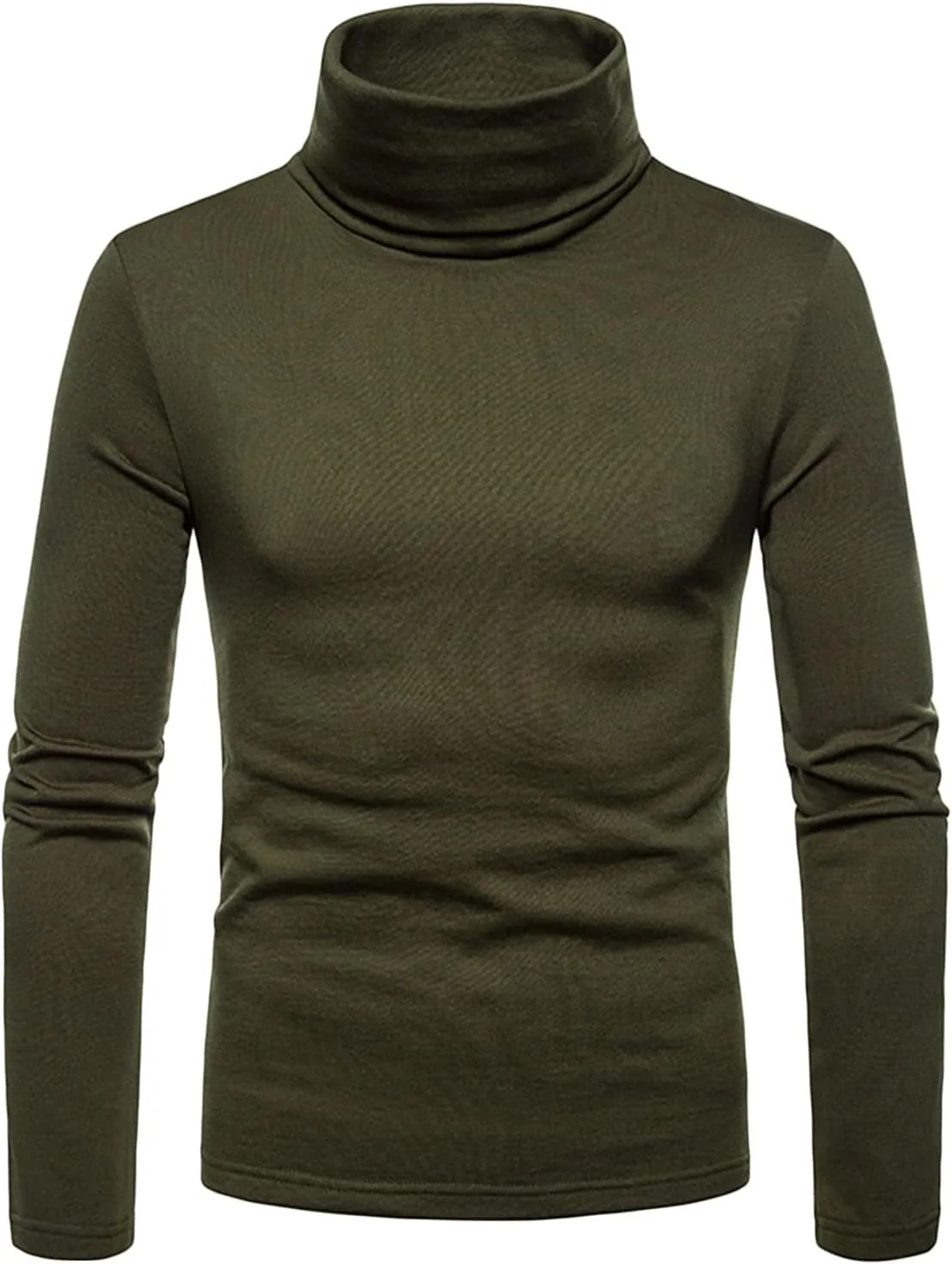 Kaxiya2021 Men's Turtleneck Long Sleeve T Shirt Lightweight Slim Basic Thermal Pullover Cotton Soft Solid Base Layer Shirt