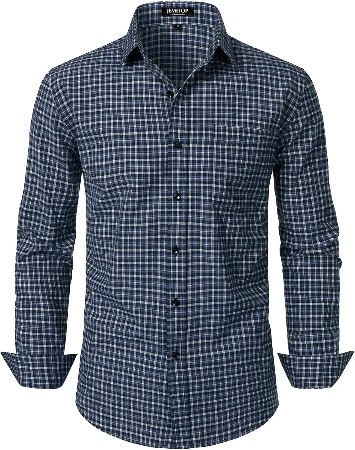 Men's Transitional Weather Slim Fit Long Sleeve Button Down Shirt Business Casual Dress Shirts with Pocket