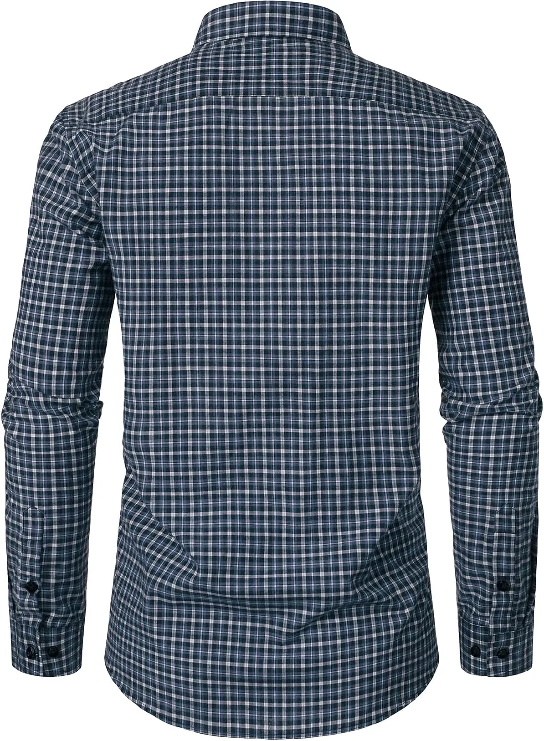Men's Transitional Weather Slim Fit Long Sleeve Button Down Shirt Business Casual Dress Shirts with Pocket