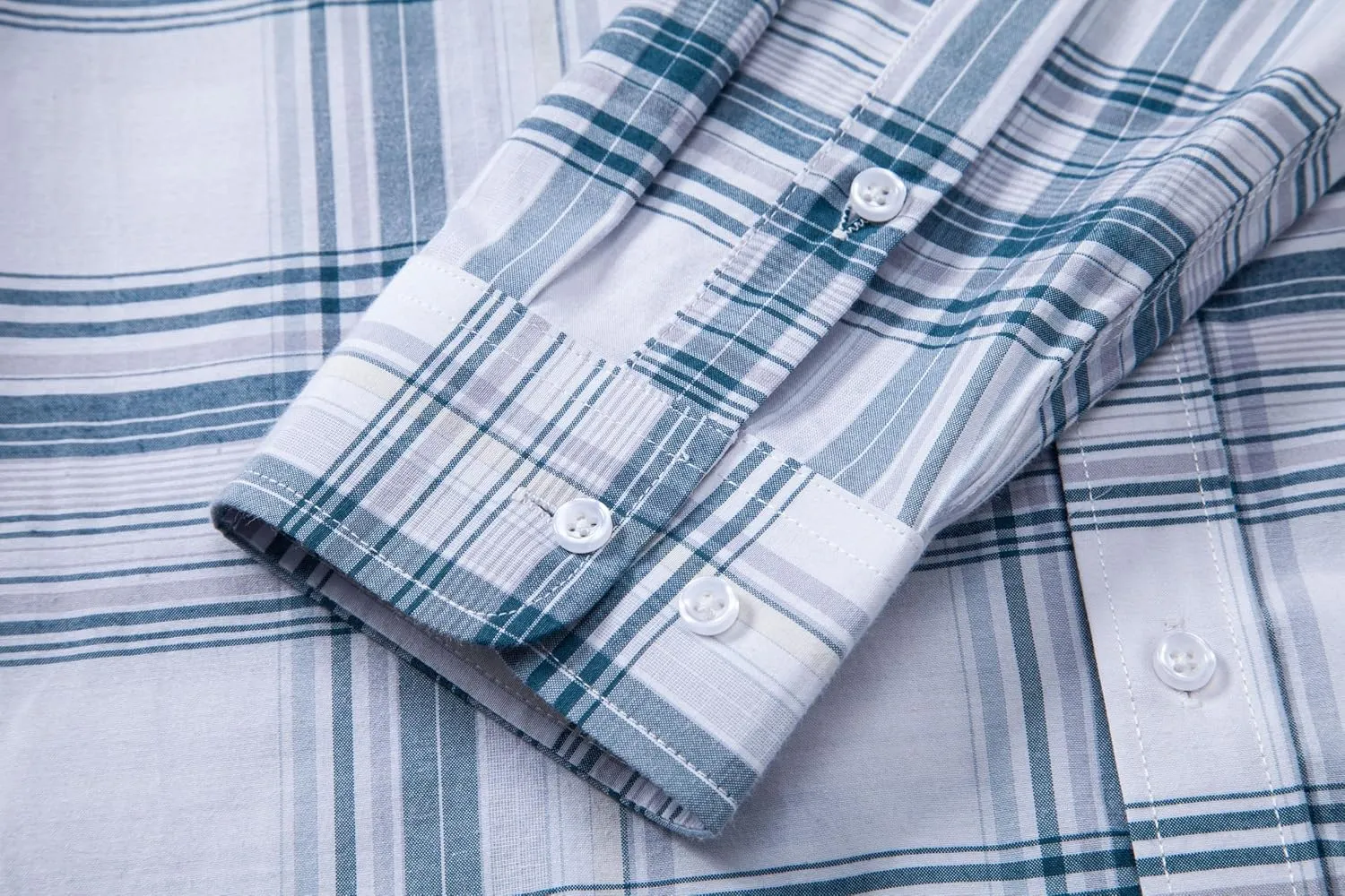 MUSE FATH Mens Long Sleeve Summer Lightweight Plaid Casual Shirts Soft Button Down with Pocket