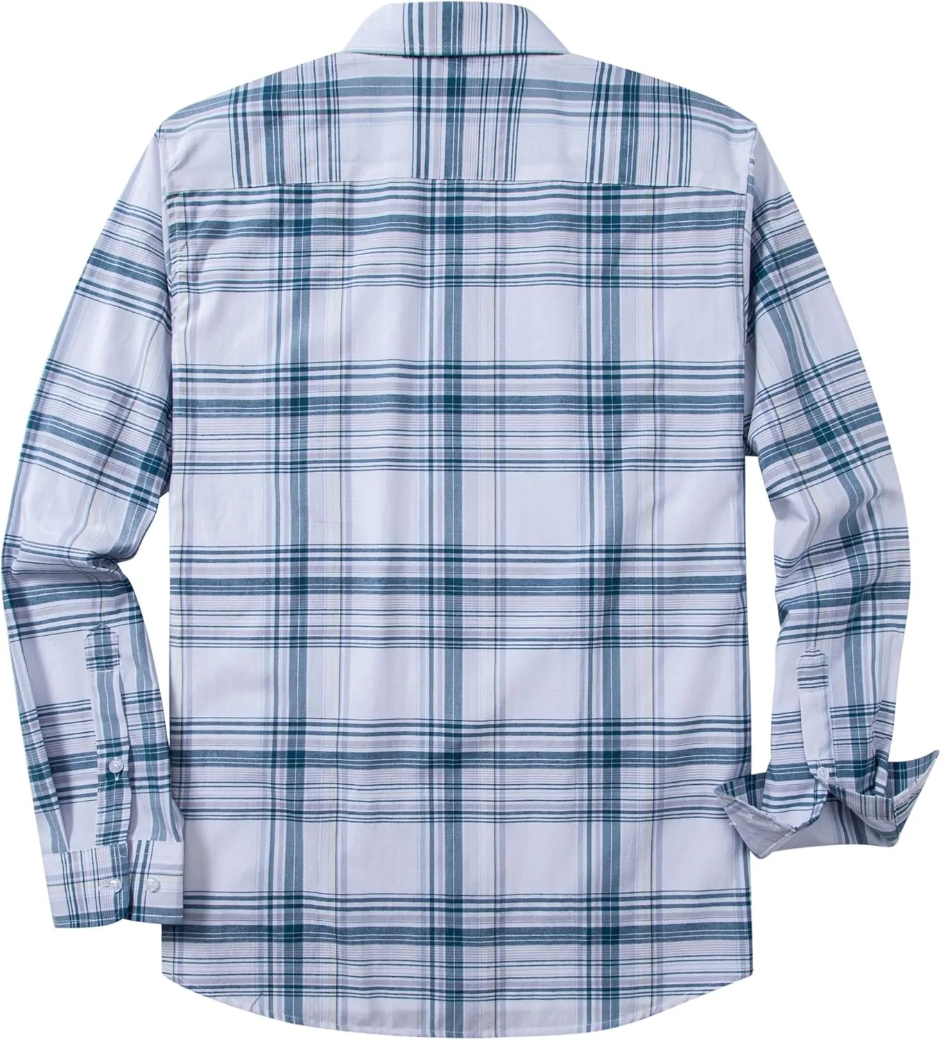 MUSE FATH Mens Long Sleeve Summer Lightweight Plaid Casual Shirts Soft Button Down with Pocket