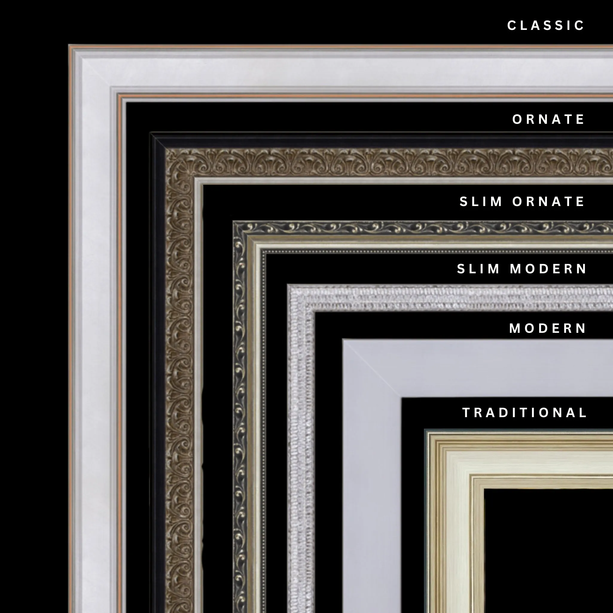 Silver 36x35 Picture Frame Ornate Traditional Classic Antique
