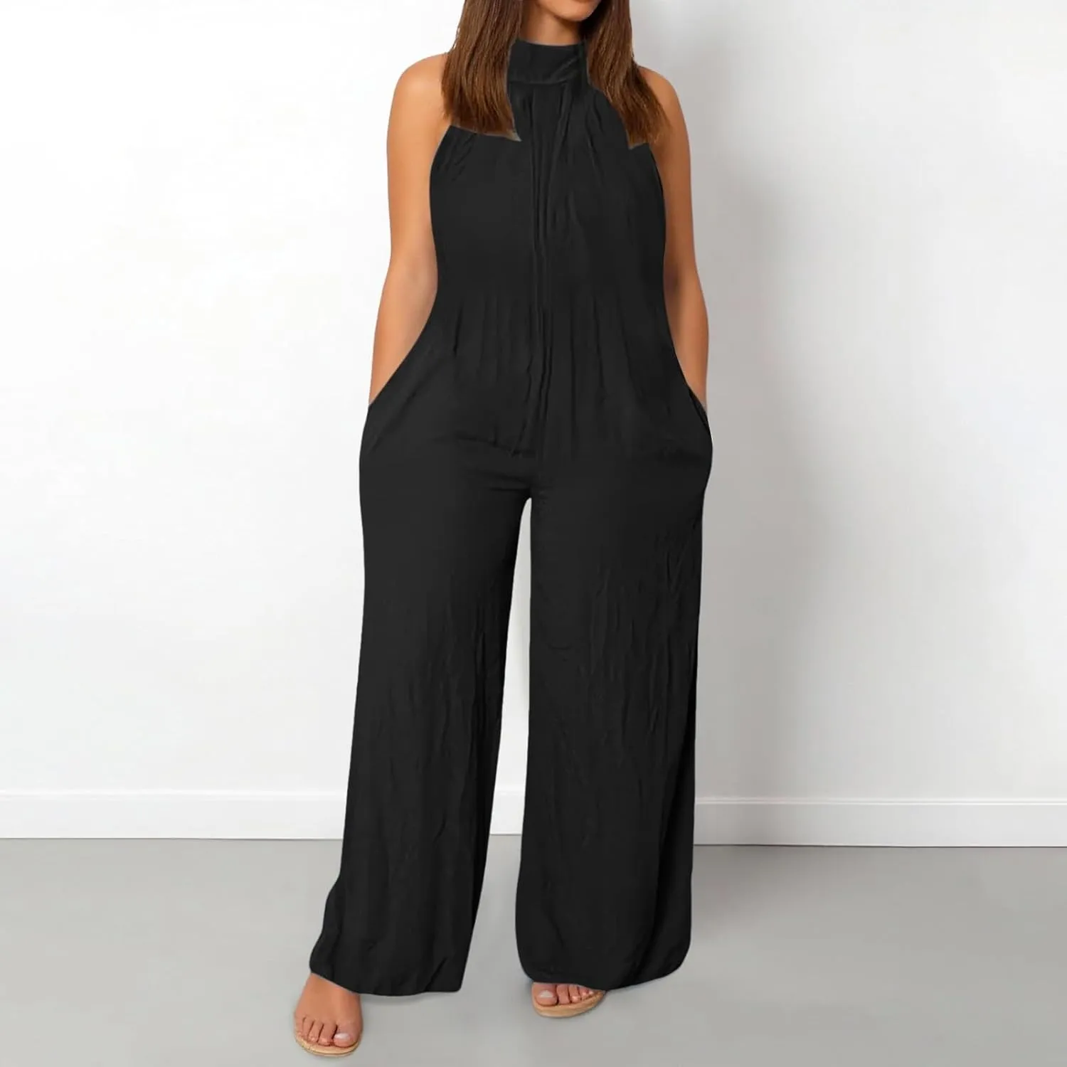 Summer Maxi Dress, 2025 Sleeveless Sundress Cotton Dress Strap Smocked Beach Dresses for Women